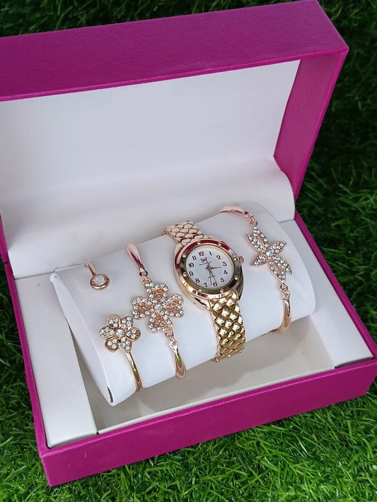 Regal Radiance Women Watch With Elegant Bracelet